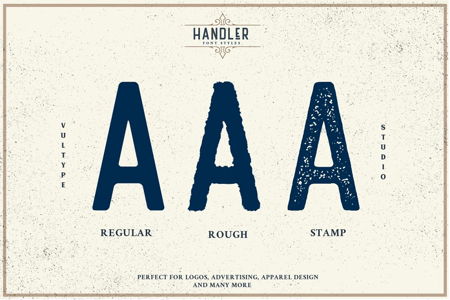 Пример шрифта Handler Stamp